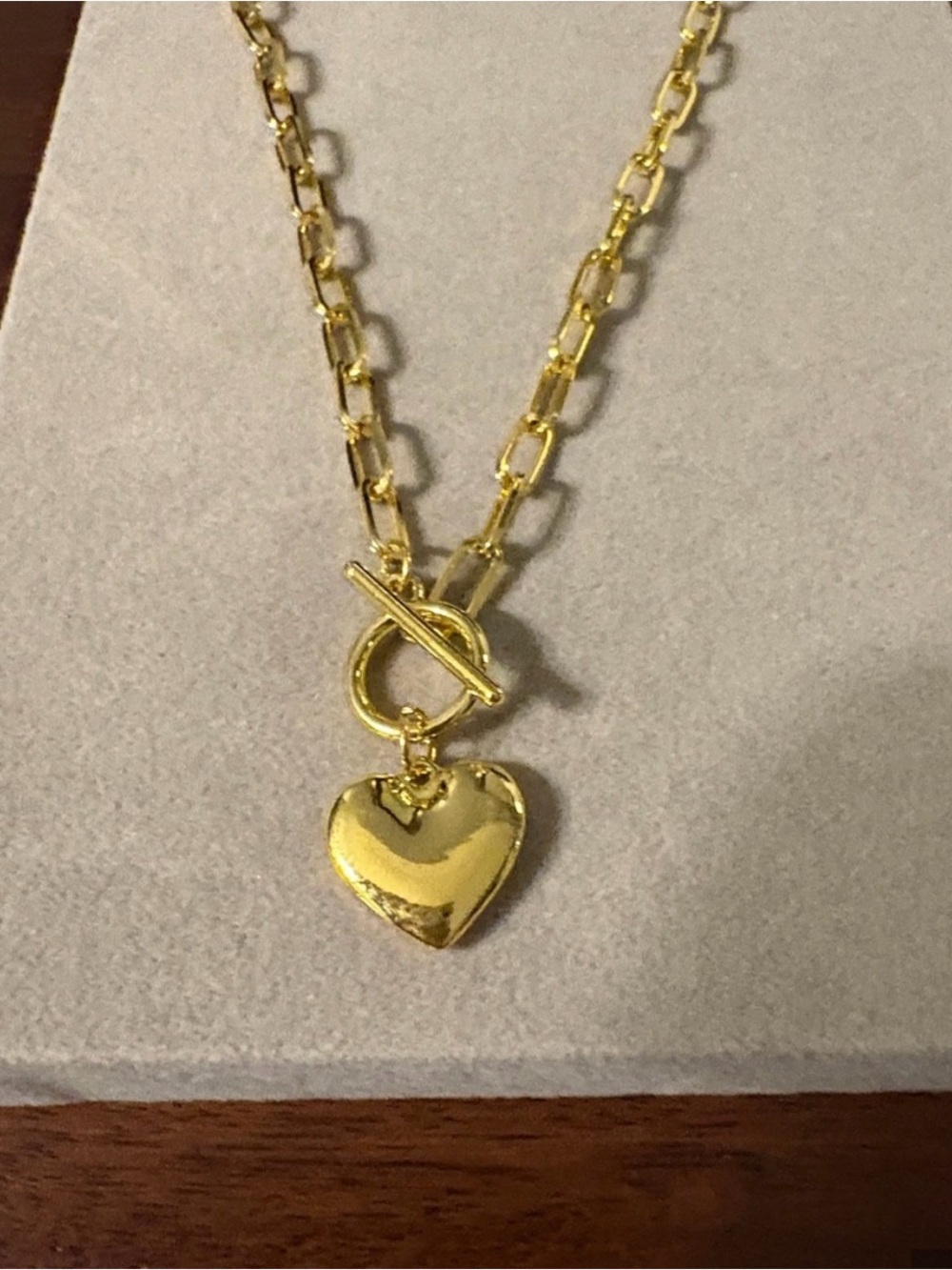 Gold Heart Toggle Link Necklace - Women Jewelry